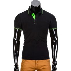 Koszulki polo: KOSZULKA POLO MĘSKA BEZ NADRUKU S666 – CZARNA