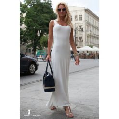 Sukienka kremowa. Białe sukienki damskie marki Fasardi, xl, oversize. Za 39,00 zł.