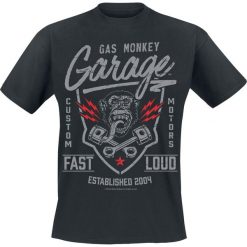 Gas Monkey Garage Fast'n Loud T-Shirt czarny. Czarne t-shirty męskie Gas Monkey Garage, xl, z nadrukiem, z okrągłym kołnierzem. Za 89,90 zł.