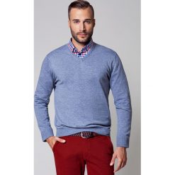 Sweter Robin J.Szary. Szare swetry męskie LANCERTO, na wiosnę, s, bez wzorów, z bawełny, klasyczne, z dekoltem w serek, bez kaptura. W wyprzedaży za 119,90 zł.