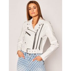 Kurtka skórzana MICHAEL Michael Kors MS02J55DTW. Białe kurtki damskie MICHAEL Michael Kors, m, bez wzorów, ze skóry ekologicznej, bez kaptura. Za 1399,00 zł.