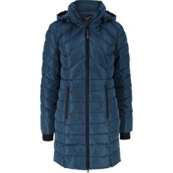 Długa kurtka pikowana, ocieplana bonprix ciemnoniebieski. Niebieskie kurtki damskie bonprix, bez wzorów, długie. Za 239,99 zł.