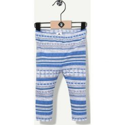Legginsy dziewczęce: Legginsy w kolorze szaro-niebiesko-białym
