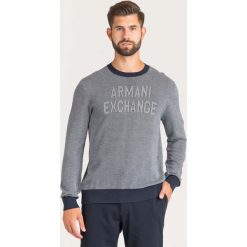 SWETER ARMANI EXCHANGE. Białe swetry męskie m, z bawełny, z okrągłym kołnierzem. Za 251,40 zł.