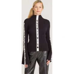 SWETER MY TWIN Twinset. Czarne swetry damskie Twinset, s, z aplikacjami, z materiału, bez rękawów, bez kaptura. Za 589,00 zł.