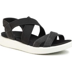 Sandały ECCO - Flowt 27364302001 Black. Czarne klapki damskie ecco, bez wzorów, ze skóry, bez obcasa. W wyprzedaży za 339,00 zł.