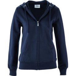 Bluza rozpinana bonprix ciemnoniebieski. Niebieskie bluzy sportowe damskie marki bonprix, w paski, z kapturem. Za 59,99 zł.