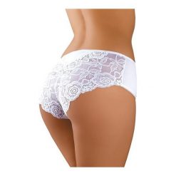 Figi Eliza BBL 027 Białe. Białe figi damskie marki Babell, w koronkowe wzory, z koronki. Za 36,90 zł.