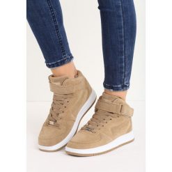 Beżowe Buty Sportowe Marcie. Brązowe buty sportowe damskie Born2be, z materiału. Za 59,99 zł.