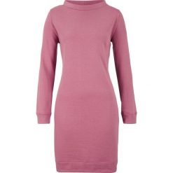 Sukienka dresowa bonprix jeżynowy sorbetowy. Fioletowe sukienki damskie bonprix, bez wzorów, z dresówki, bez kołnierzyka, bez rękawów. Za 54,99 zł.