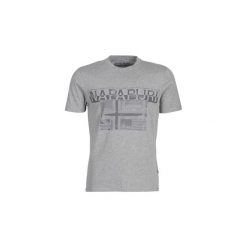 T-shirty z krótkim rękawem Napapijri SAWY. Szare t-shirty męskie Napapijri, s, bez wzorów, bez kołnierzyka, krótkie. Za 151,20 zł.
