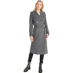 Tommy Hilfiger Belle Płaszcz Szary. Szare kurtki damskie TOMMY HILFIGER, s, w paski, z poliesteru, bez kaptura. Za 1892,95 zł.