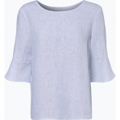 Opus - Damska bluzka lniana – Fomi, niebieski. Niebieskie bluzki damskie Opus, bez wzorów, bez kołnierzyka, bez rękawów. Za 129,95 zł.