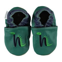 Buciki niemowlęce: Skórzane buty niemowlęce w kolorze zielonym