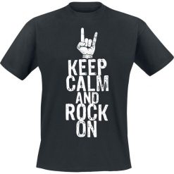T-shirty męskie z nadrukiem: Keep Calm And Rock On T-Shirt czarny
