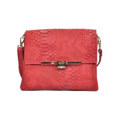 Torebki klasyczne damskie: Skórzana torebka w kolorze czerwonym – (S)23 x (W)19 cm