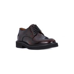 Derby Frau LONDON BURGUNDY. Czerwone półbuty męskie marki Frau, bez wzorów, bez zapięcia. Za 471,76 zł.