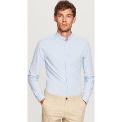 Koszula ze stójką super slim fit - Niebieski. Niebieskie koszule męskie slim marki Reserved, s, ze stójką. Za 99,99 zł.