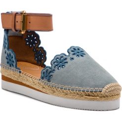 Espadryle SEE BY CHLOÉ - SB30201 Crosta 618 Nuvola/Nat.Calf 517 Sierra. Niebieskie espadryle damskie marki See by Chloé, bez wzorów, ze skóry, bez obcasa. Za 1079,00 zł.