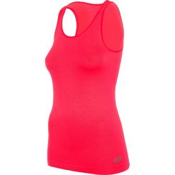Top damski TSD301 - czerwony neon. Czerwone topy damskie 4f, bez wzorów, z materiału, bez kołnierzyka. Za 39,99 zł.
