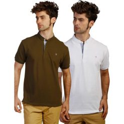 2-częściowy zestaw koszulek polo w kolorze brązowo-białym. Pomarańczowe koszulki męskie The Time of Bocha, m, bez wzorów, polo, bez rękawów. W wyprzedaży za 159,95 zł.