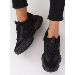 Czarne buty sportowe MELILIA. Czarne buty sportowe damskie FunKee.pl, bez wzorów, z tkaniny, sportowe. Za 85,99 zł.