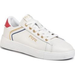 Sneakersy PEPE JEANS - Roxy Arch PLS30956 White 800. Białe półbuty damskie Pepe Jeans, z jeansu. W wyprzedaży za 259,00 zł.