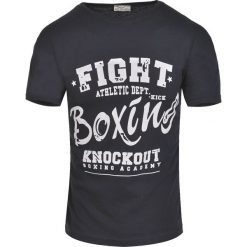 Koszulka męska t-shirt z nadrukiem czarna Recea. Czarne koszulki męskie Recea, m, z nadrukiem, z bawełny, bez kołnierzyka. W wyprzedaży za 9,99 zł.