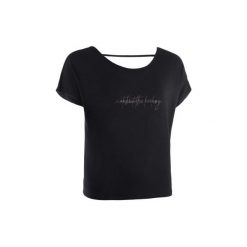 Koszulka do tańca nowoczesnego damska. Niebieskie t-shirty damskie DOMYOS, s, bez wzorów, z elastanu, z dekoltem na plecach, bez rękawów, bez kaptura, na fitness i siłownię. Za 59,99 zł.
