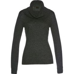 Golfy damskie: Sweter z szerokim golfem bonprix antracytowy melanż