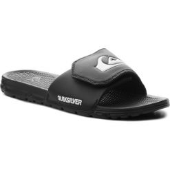Klapki QUIKSILVER - AQYL100638 Xkkw. Czarne klapki damskie Quiksilver, bez wzorów, ze skóry ekologicznej, bez obcasa. W wyprzedaży za 99,00 zł.