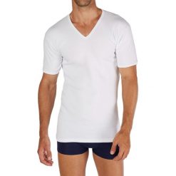 T-shirt w kolorze białym. Białe t-shirty męskie Pierre Cardin, xl, bez wzorów, z bawełny, bez kołnierzyka. W wyprzedaży za 49,95 zł.