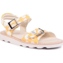 Sandały CLARKS - Crown Bloom K 261478016 Yellow Combination. Żółte sandały dziewczęce Clarks, ze skóry ekologicznej, bez zapięcia. Za 219,00 zł.