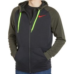 NIKE DRY FLEECE HOODIE > 860465-014. Czarne bluzy męskie Nike, xl, bez wzorów, z poliesteru, klasyczne, z kapturem, bez rękawów, bez kaptura. Za 239,99 zł.