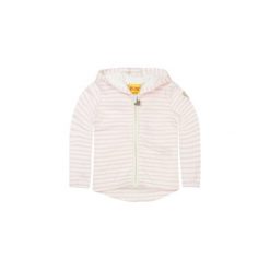 Steiff Girls Bluza Paski pink - biały - Gr.Moda (6 - 24 miesięcy ). Białe bluzy niemowlęce marki Steiff, w paski, z bawełny, z kapturem. Za 139,00 zł.