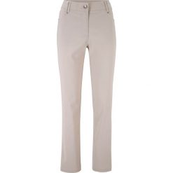 Spodnie z bengaliny SLIM FIT bonprix szary kamienisty. Szare spodnie damskie bonprix. Za 74,99 zł.