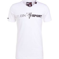 Plein Sport Tshirt z nadrukiem white. Białe koszulki polo męskie Plein Sport, xxl, z nadrukiem, z elastanu. W wyprzedaży za 401,40 zł.
