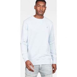 G-Star Raw - Bluza. Niebieskie bluzy męskie m, z nadrukiem, z elastanu, retro, z okrągłym kołnierzem. W wyprzedaży za 279,90 zł.