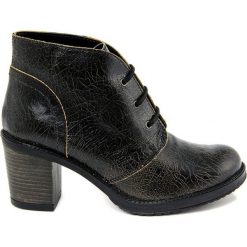 Skórzane botki "Trinidad" w kolorze czarnym. Czarne botki damskie Bluetag, Gusto, bez obcasa, na sznurówki. W wyprzedaży za 263,95 zł.