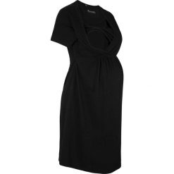 Sukienka shirtowa dla ciężarnych i karmiących bonprix czarny. Czarne sukienki damskie bonprix, z materiału. Za 64,99 zł.