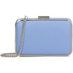 Skórzana kopertówka w kolorze niebiesko-srebrnym - (S)16 x (W)10 x (G)5 cm. Szare kopertówki damskie Kazar, w paski, ze skóry, na ramię, bez dodatków. W wyprzedaży za 279,95 zł.