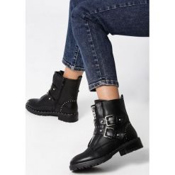 Czarne Botki Melissa. Czarne botki damskie Born2be, rockowe, za kostkę, bez obcasa, na płaskiej podeszwie, z paskami. Za 139,99 zł.
