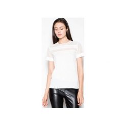 Bluzka VT007 Ecru. Brązowe bluzki damskie Venaton, xl, bez wzorów, bez kołnierzyka, bez rękawów. Za 109,00 zł.