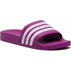 Klapki adidas - adilette W CG6539 Vivpnk/Vivpk/Ftwwht. Fioletowe klapki damskie Adidas, bez wzorów, z tworzywa sztucznego, bez obcasa. W wyprzedaży za 149,00 zł.