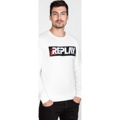 Replay Bluza Biały. Białe bluzy męskie Replay, s, z haftami, z bawełny, bez kołnierzyka, bez rękawów, bez kaptura. Za 516,95 zł.
