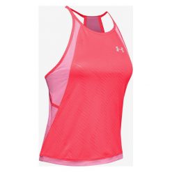 Under Armour Qualifier Iso-Chill Top Czerwony Różowy. Różowe podkoszulki damskie Under Armour, xl, bez wzorów, z elastanu, bez kołnierzyka, bez rękawów. Za 240,95 zł.