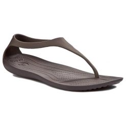 Sandały CROCS - Sexi Flip Women 11354 Espresso. Pomarańczowe klapki damskie Crocs, bez wzorów, z tworzywa sztucznego, bez obcasa. Za 129,00 zł.