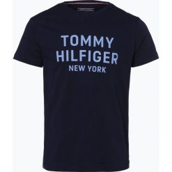 Tommy Hilfiger - T-shirt męski, niebieski. Niebieskie t-shirty męskie TOMMY HILFIGER, m, z napisami, z bawełny. Za 99,95 zł.