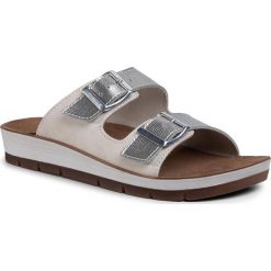 Klapki INBLU - CP063U01 Silver. Szare klapki damskie Inblu, bez wzorów, ze skóry ekologicznej, bez obcasa. Za 79,99 zł.