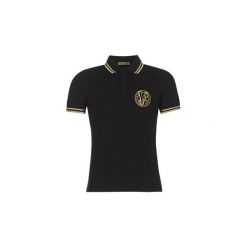 Koszulki polo z krótkim rękawem Versace Jeans B3GRA7P1. Czarne koszulki męskie Versace Jeans, m, bez wzorów, z jeansu, polo, z krótkim rękawem, krótkie. Za 369,00 zł.